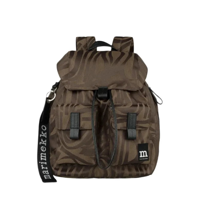 Marimekko Everything Backpack Jokuraita L Backpack, Brown and Black Eleish Van Breems Home