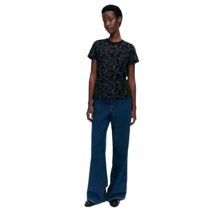 Marimekko Heleys Piirto Unikko T-shirt Black & Grey Eleish Van Breems Home