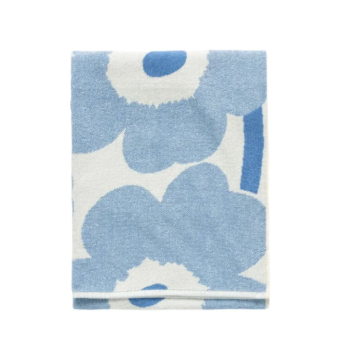 Marimekko Unikko Bath Towel Sky Blue & Cream Eleish Van Breems Home