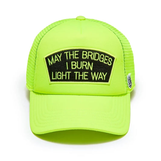 "MAY THE BRIDGES I BURN" MESH BACK TRUCKER HAT