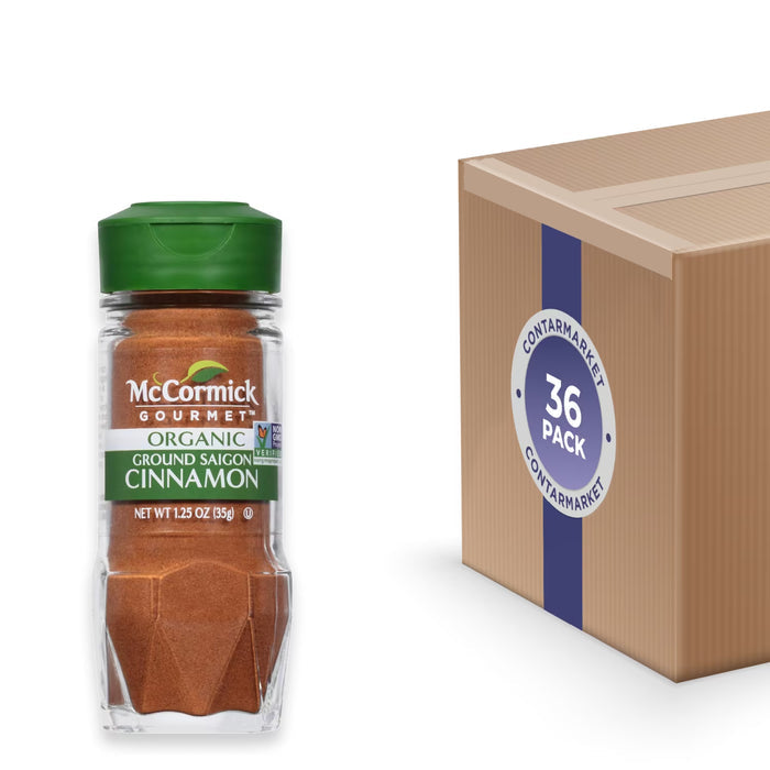 McCormick Gourmet Organic Ground Saigon Cinnamon - 1.25 oz - 36 Pack