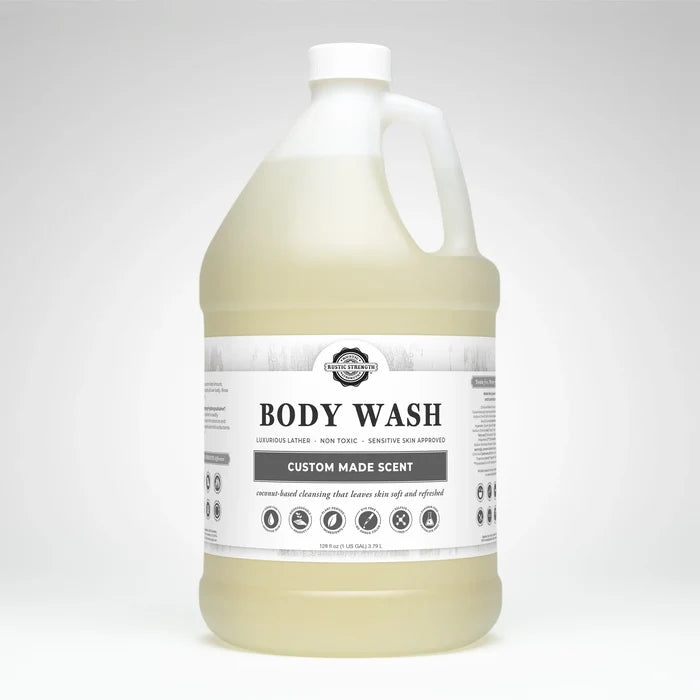 Rustic Strength, Body Wash, 128oz Plastic, Custom Made Scent