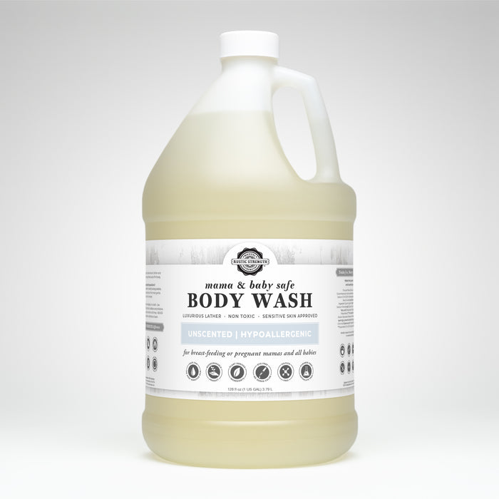 Rustic Strength, Body Wash, 128oz Plastic, Mama + Baby Safe