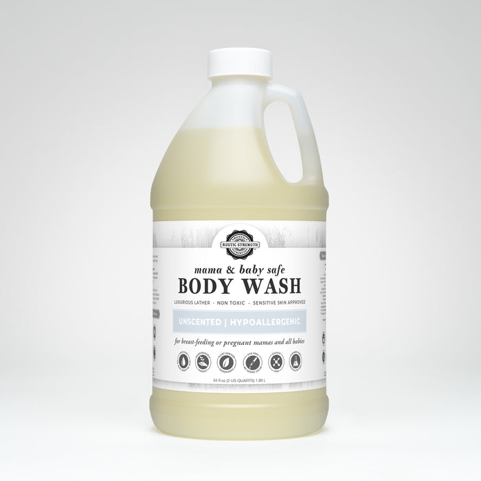 Rustic Strength, Body Wash, 64oz Plastic, Mama + Baby Safe