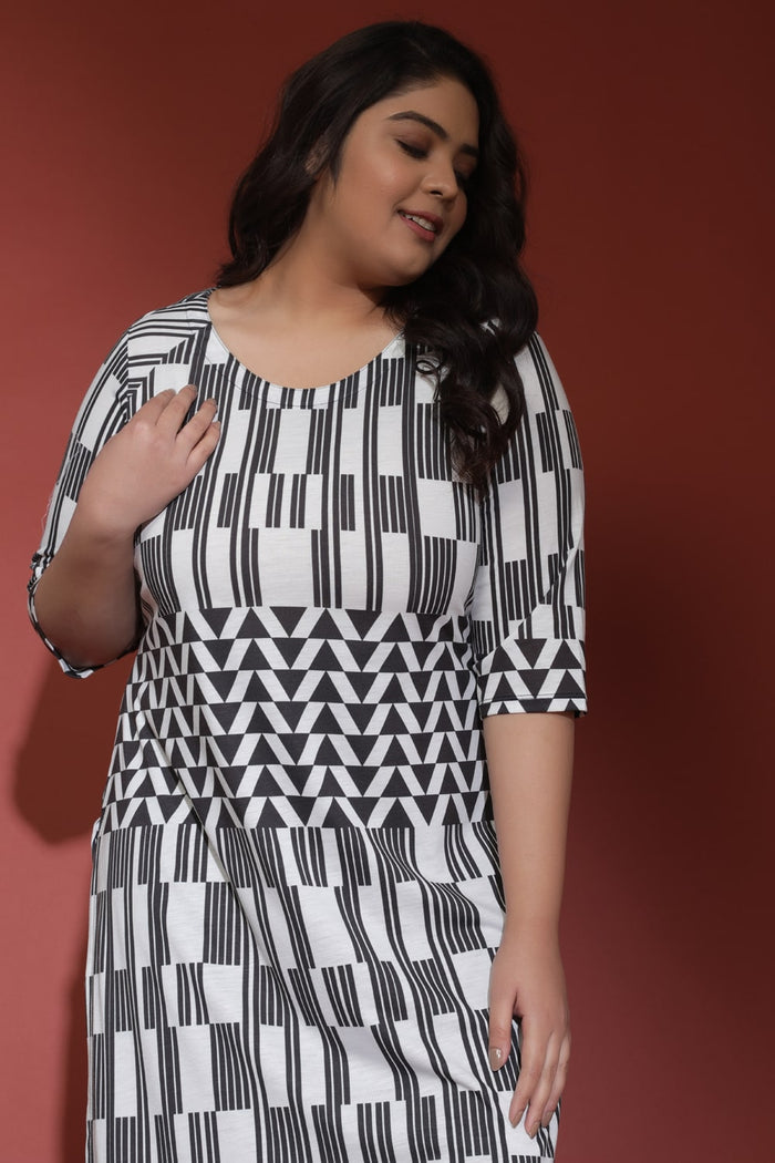 Monochrom Pattern Play Kurti