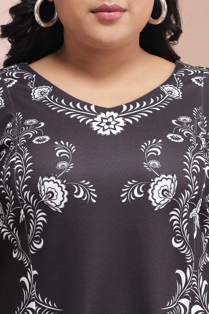 Monochrome Baroque Party Dress