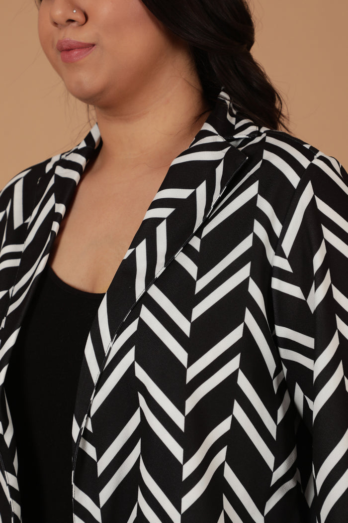 Monochrome Chevron Blazer