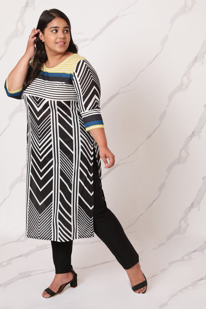 Monochrome Magic Printed Kurta