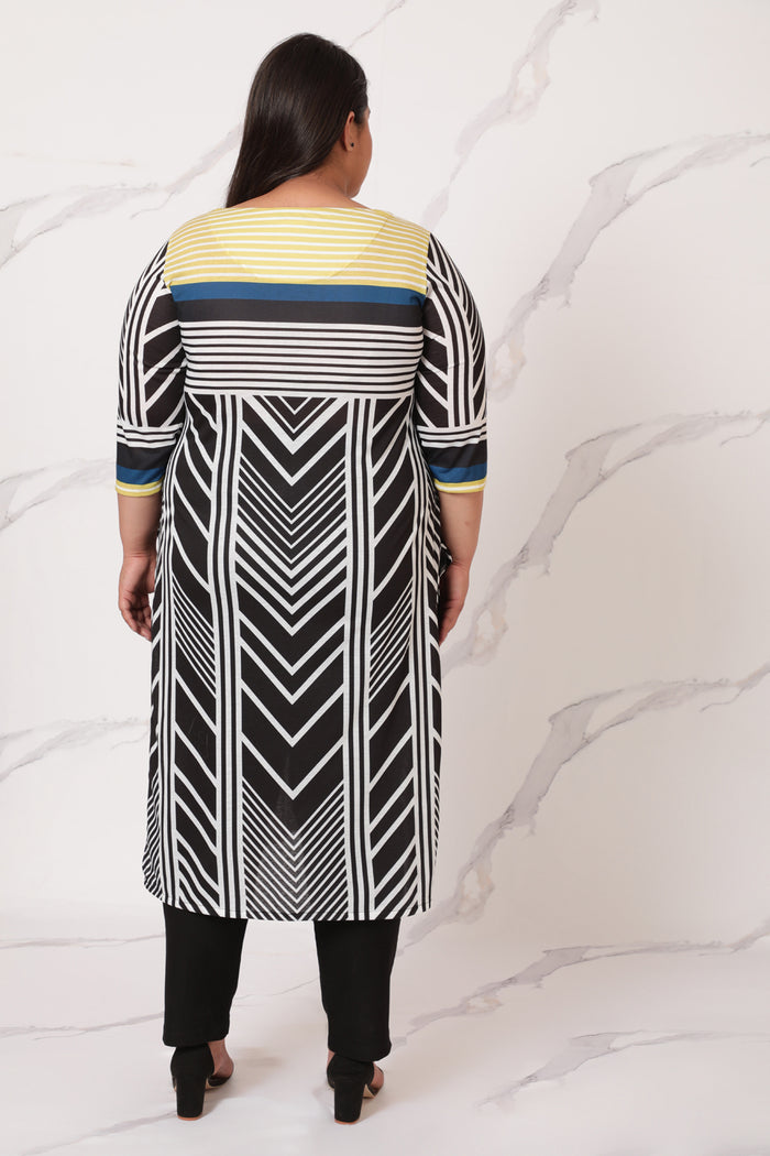 Monochrome Magic Printed Kurta