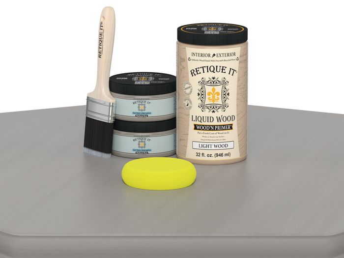 Large Weathered Wood Multi-purpose Smooth Finish Kit by Wood'n Finish Kits from Retique It, shown on a table.
