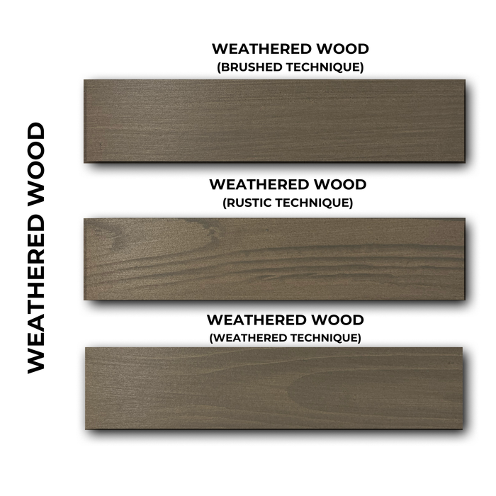 Weathered Wood multi-purpose finish kit by Retique It with fan deck blades for wood finishing projects.