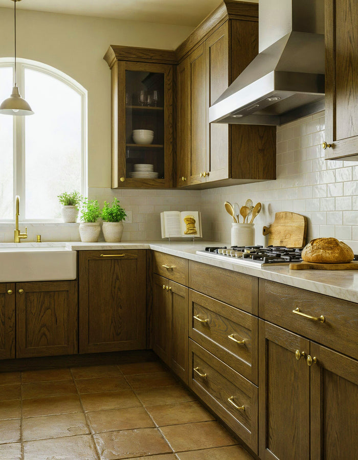 Large Dark Pecan Wood'n Finish Kit by Retique It with wood sample and tools for multi-purpose wood finishing projects.