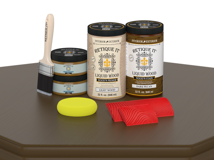Large Dark Pecan Wood'n Finish Kit by Retique It for multi-purpose woodworking and finishing projects.