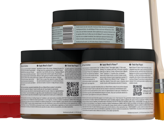 Dark oak Multi-purpose Wood'n Kit by Retique It showing a complete wood finish kit for furniture restoration.