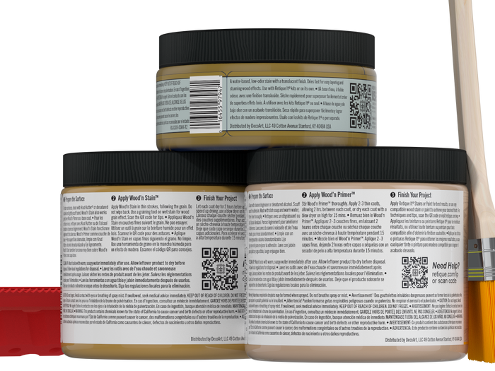 Retique It Wood'n Finish Kit in Old Oak, medium-sized multi-purpose wood finishing kit with brushes and applicators.