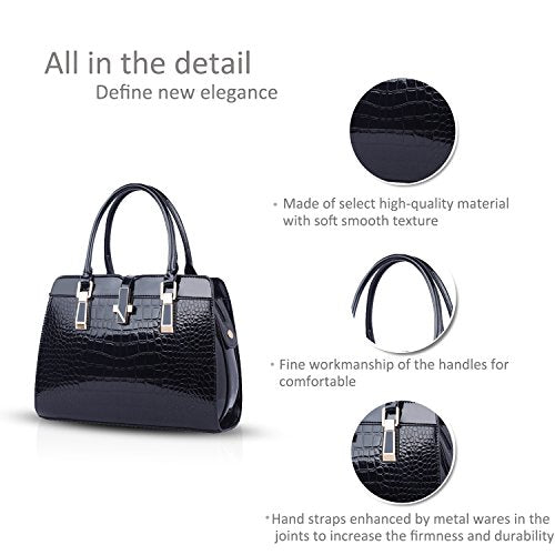 Nicole&Doris Ladies Handbags Fashion Zipper top Handle Bag Leather Shoulder Messenger Bag for Women