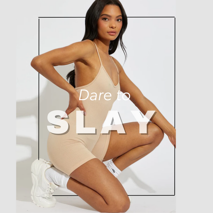 NINA - SLEEVELESS (UNITARD Style )  RIB KNIT Playsuit - Style Heist