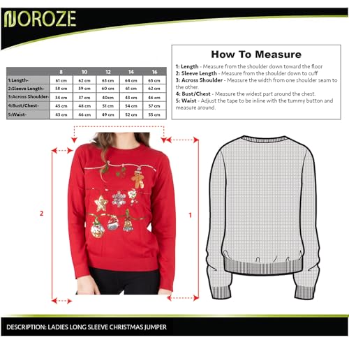 NOROZE Women's Christmas Tops Sweatshirts Sequin Jingle Bells HoHoHo Pug Mrs Claus Xmas Jumper - Style Heist