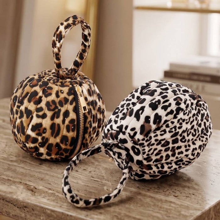 Nude Animal Print Rhinestone Studded Quilted Bag