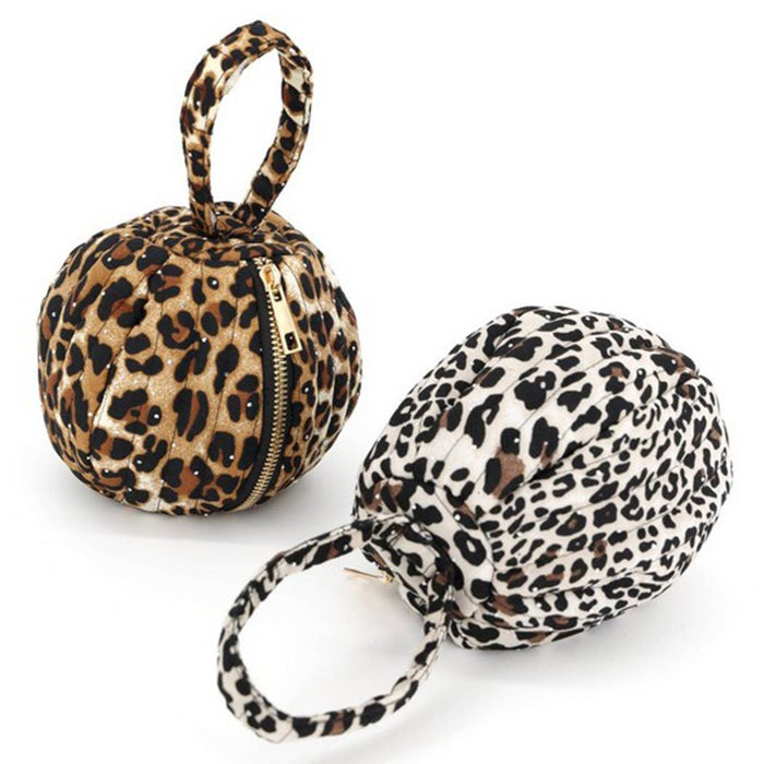 Nude Animal Print Rhinestone Studded Quilted Bag