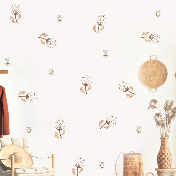 Nursery Wall Decals Dandelions Beige