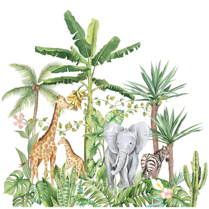 Nursery Wall Decals Tropical Forest Animals