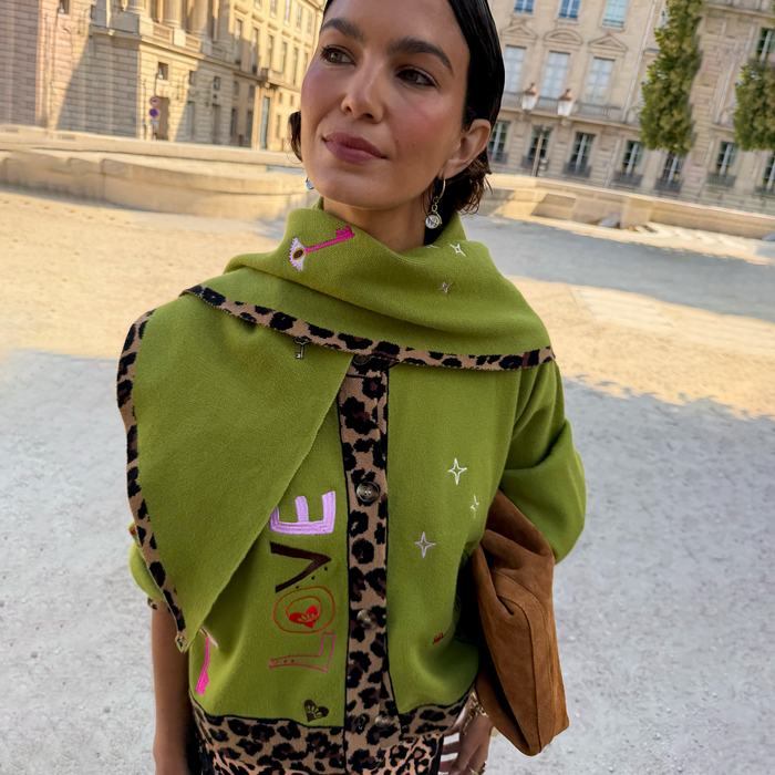 Olive Amore Large Knit Scarf