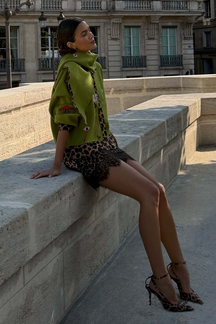 Olive Amore Large Knit Scarf
