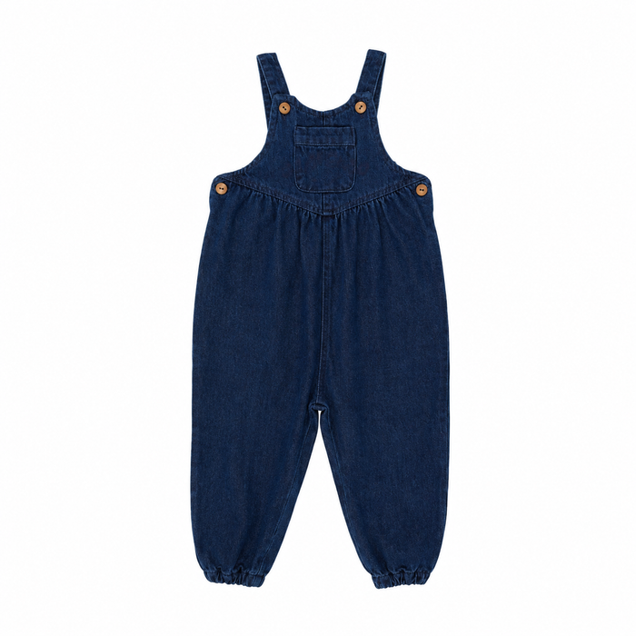 one piece denim day long overalls - blue denim