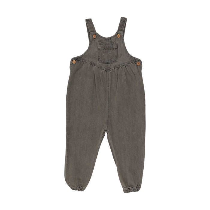 one piece denim day long overalls - gray wash