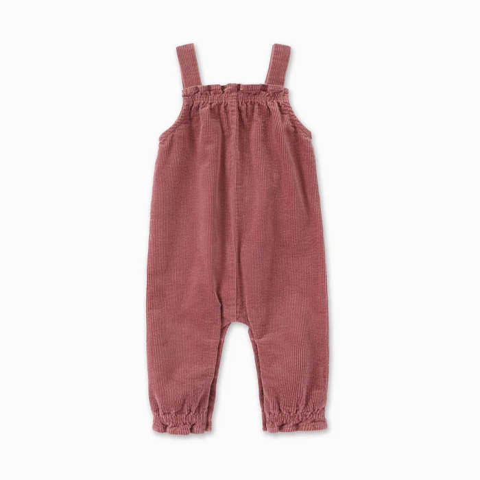 one piece heavy corduroy snap romper - pink