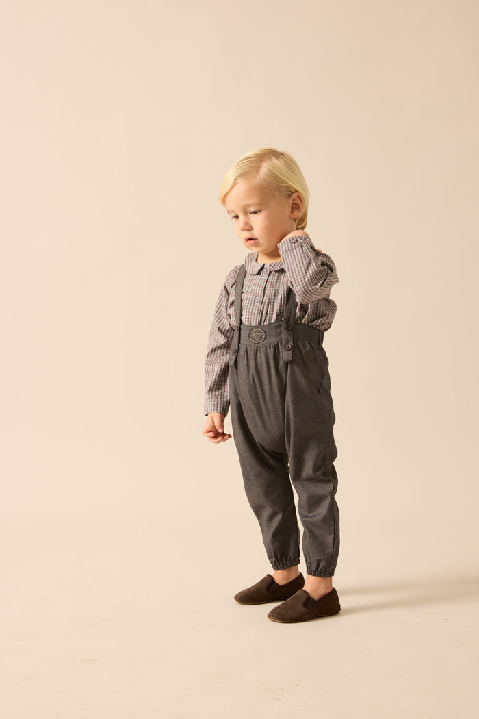 one piece long romper - chocolate brown
