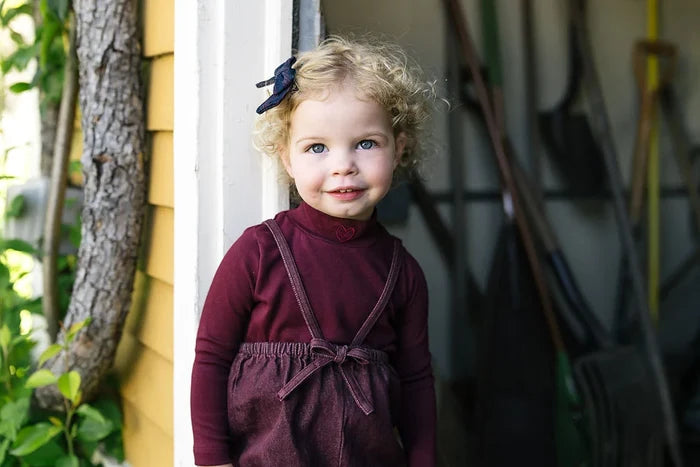 one piece rugged threads bubble suspender - burgundy denim