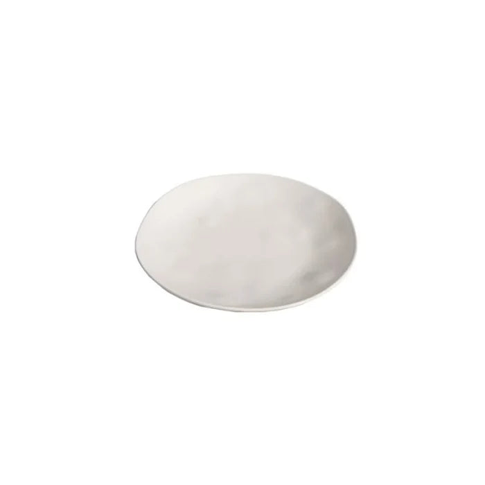 Organic NewWave Salad Plate by Abode Homewares, cream-colored 8.5-inch melamine plate with a modern wave design.