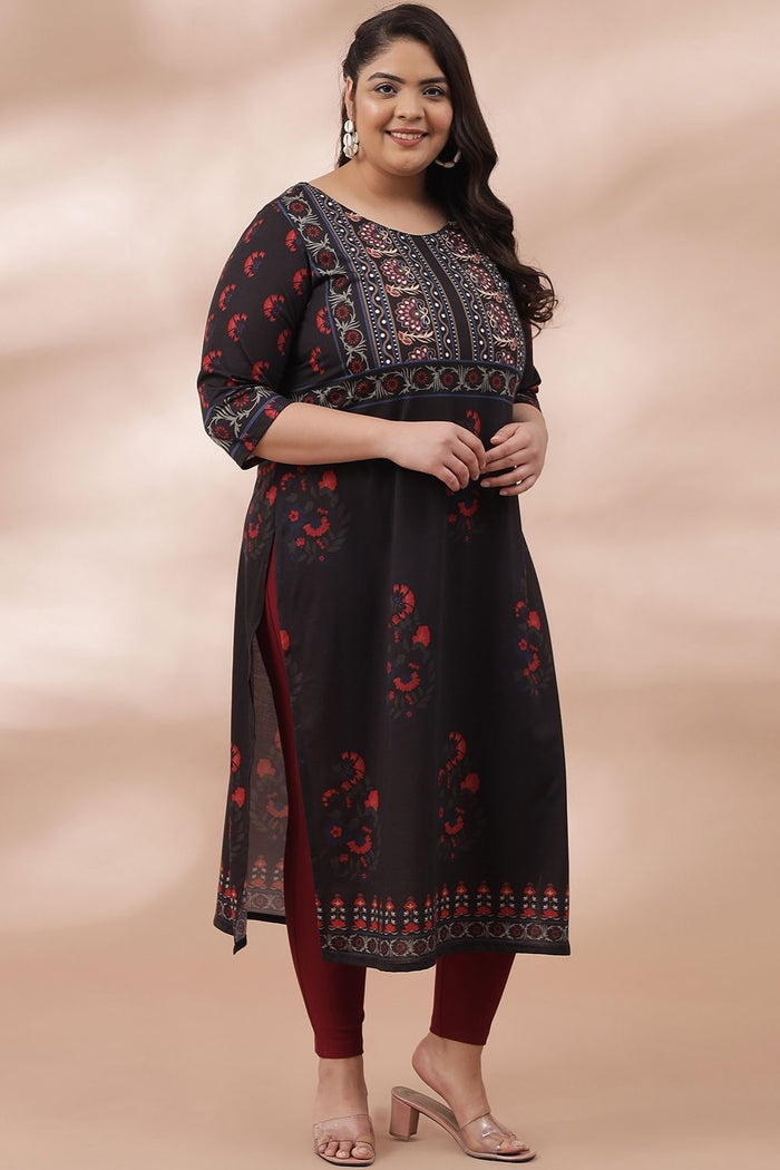 Ornate Black Printed Kurta