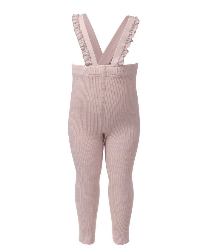 overall ribbed with ruffled suspender long - 202-dusty pink