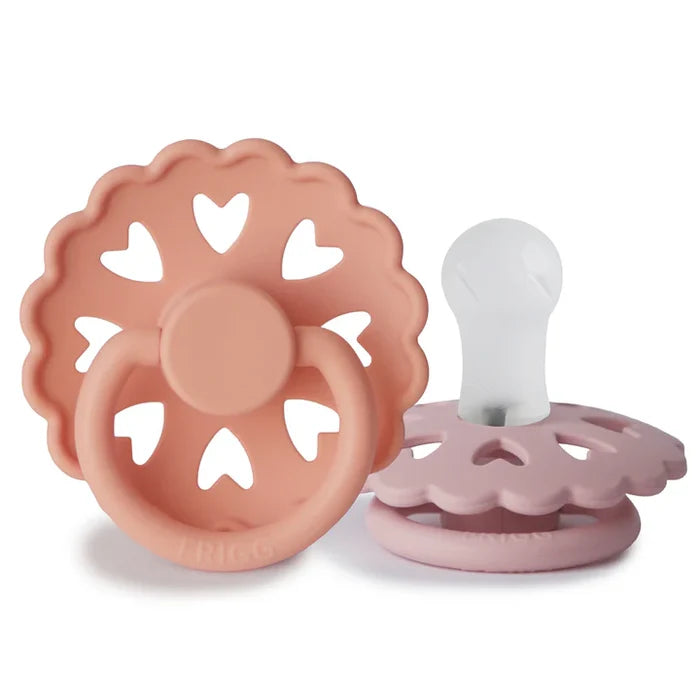 pacifier anderson fairytale silicone rubber 2 pack - prty peach/primrose