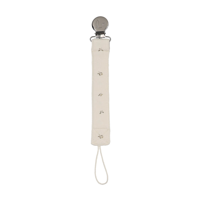 pacifier clip bitsy floral - cream/pink