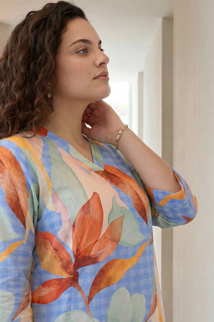 Pastel Bloom Plus Size Midi Dress
