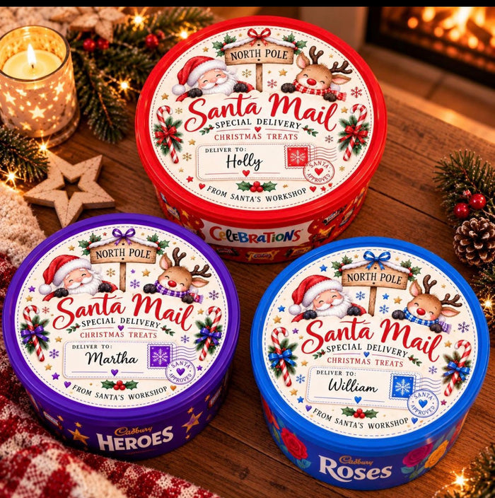 Personalised Christmas Chocolate Tub Label x1