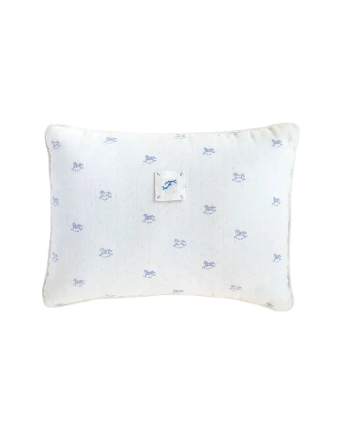 pillow my first printed gauze - blue rocking horse