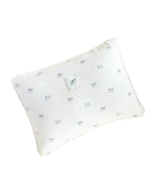pillow my first printed gauze - blue rocking horse