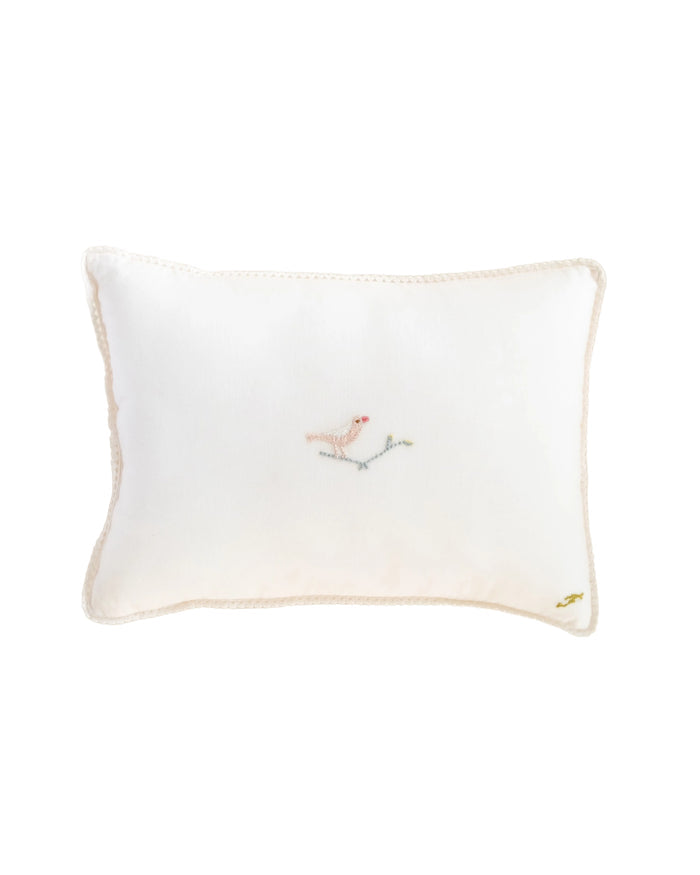 pillow voile birdie scalloped - barely pink