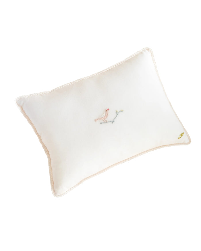 pillow voile birdie scalloped - barely pink