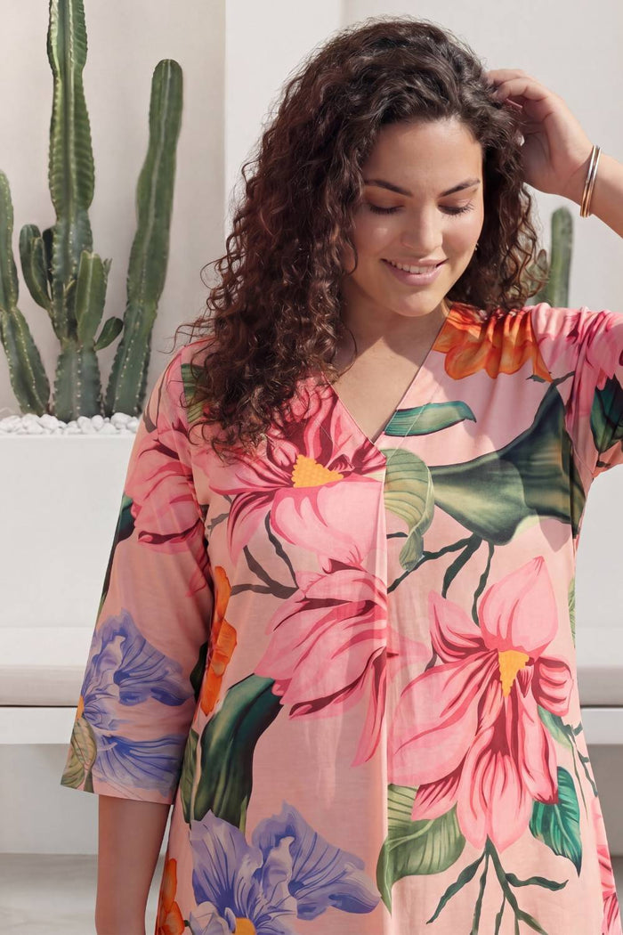 Pink Floral Plus Size Top