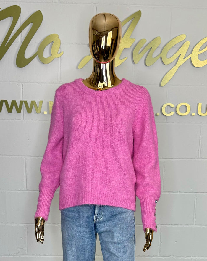 Pink Round Neck Knit Jumper