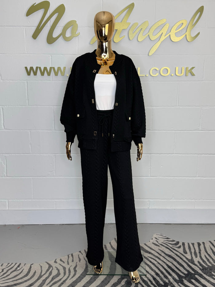 Plait Quilted Detail Gold Hardware Straight Leg Co-Ord (2 Colours)