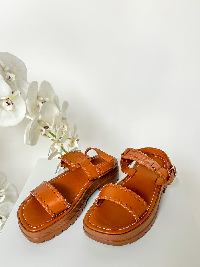 Plaited Detail Strap Sandals With Buckle Detail