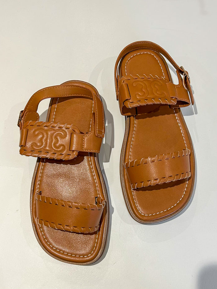 Plaited Detail Strap Sandals With Buckle Detail