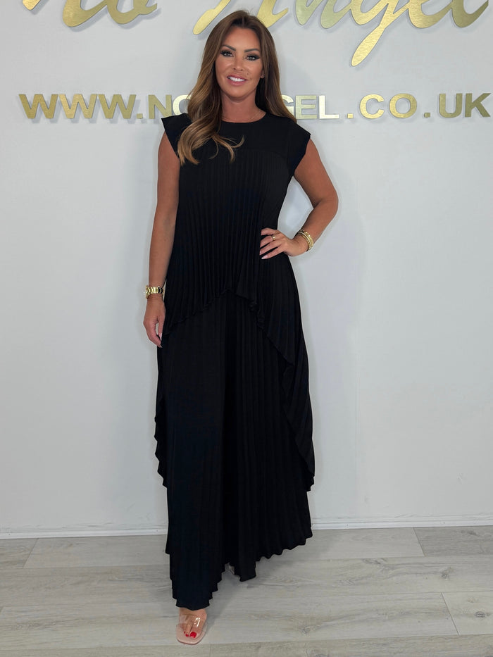 Pleated High Low Top & Trouser Co-ord (5 Colours)